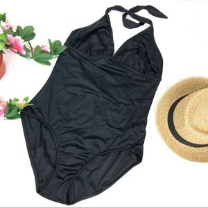 J. Crew 16 (D Cup) Black One Piece Bathing Suit